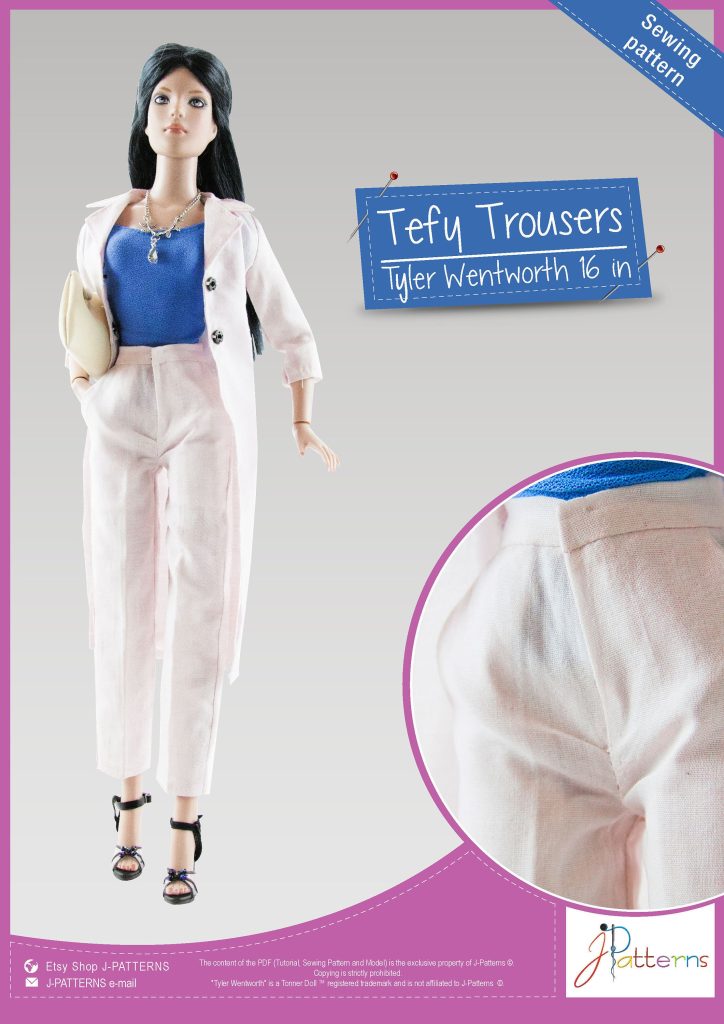53. PDF Pattern Pants Tyler Wentworth 16" (40 cm), English version, PDF Pattern and Tutorial Fashion Doll