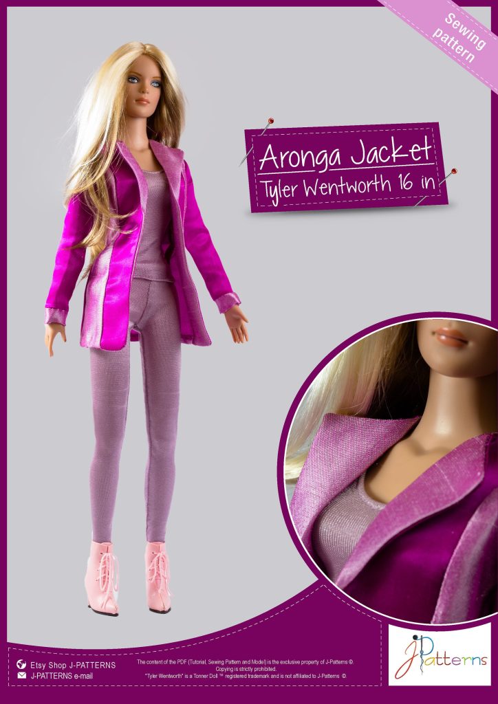 15. PDF Pattern Jacket Tyler Wentworth 16 inch (40 cm), in English, Sewing Pattern & Tutorial Fashion Doll clothes, Tonner doll